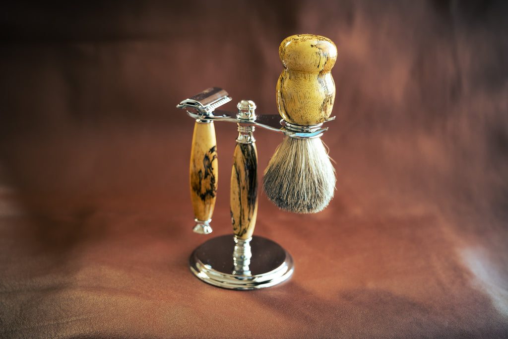 Spalted Tamarind Shaving Set